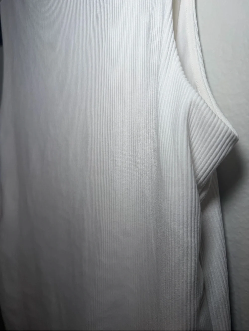 nuuds Size L White Ribbed Double Lined Racer Bodysuit - Picture 4 of 5